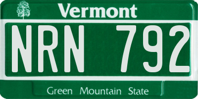 VT license plate NRN792