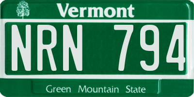 VT license plate NRN794