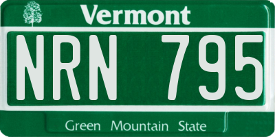 VT license plate NRN795