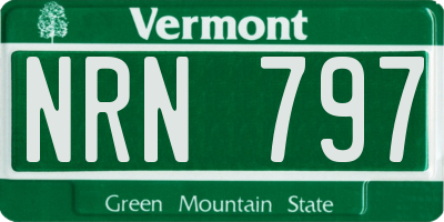 VT license plate NRN797