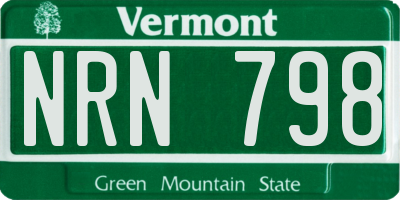 VT license plate NRN798