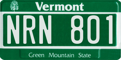 VT license plate NRN801