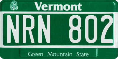 VT license plate NRN802