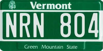 VT license plate NRN804