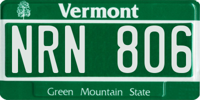 VT license plate NRN806