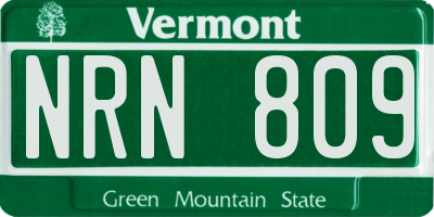 VT license plate NRN809