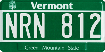 VT license plate NRN812