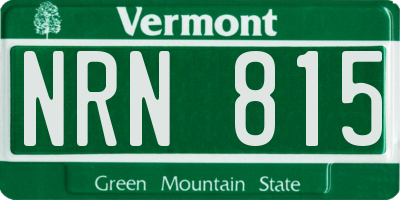 VT license plate NRN815