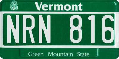 VT license plate NRN816