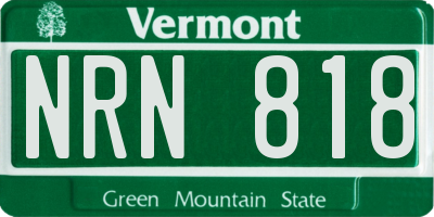 VT license plate NRN818