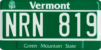 VT license plate NRN819