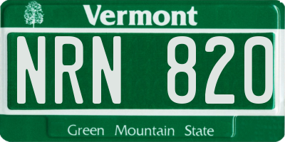 VT license plate NRN820