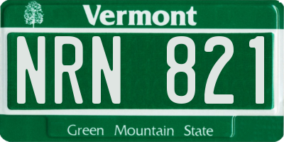 VT license plate NRN821