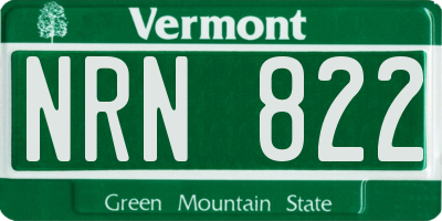 VT license plate NRN822