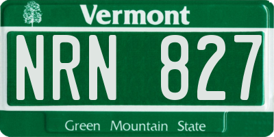 VT license plate NRN827