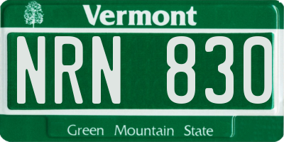VT license plate NRN830