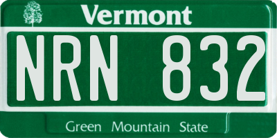 VT license plate NRN832