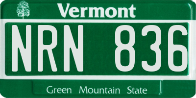 VT license plate NRN836