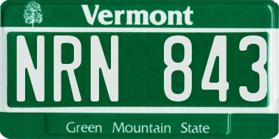 VT license plate NRN843