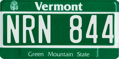 VT license plate NRN844