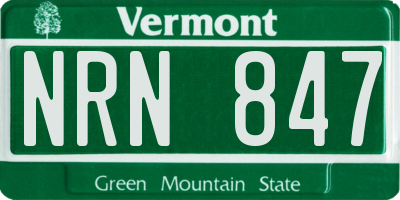 VT license plate NRN847