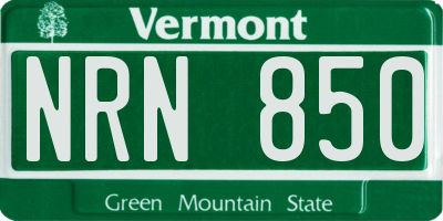 VT license plate NRN850