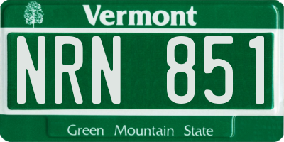 VT license plate NRN851