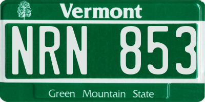 VT license plate NRN853