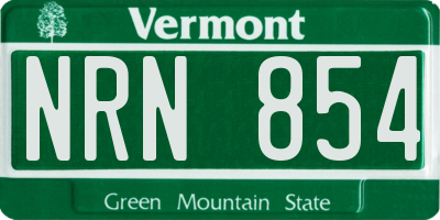VT license plate NRN854