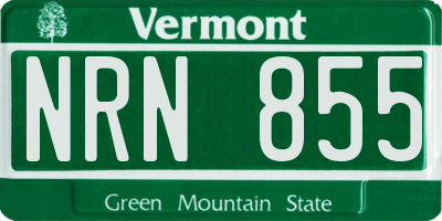 VT license plate NRN855