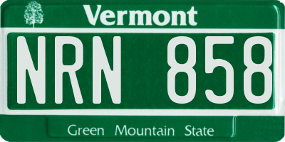 VT license plate NRN858