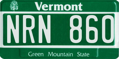 VT license plate NRN860