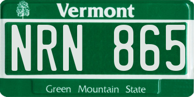 VT license plate NRN865