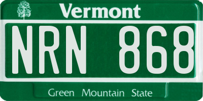 VT license plate NRN868