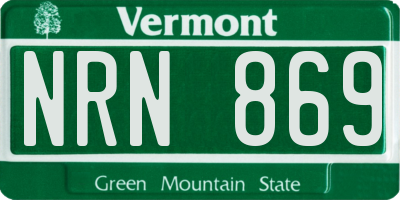 VT license plate NRN869
