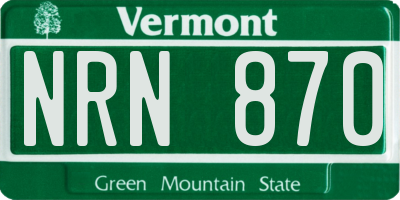 VT license plate NRN870