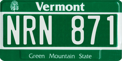 VT license plate NRN871