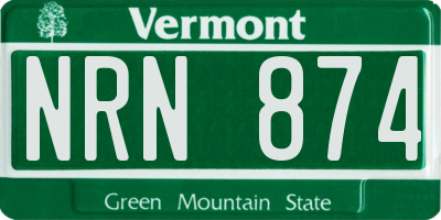 VT license plate NRN874