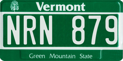 VT license plate NRN879