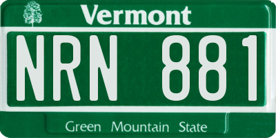 VT license plate NRN881