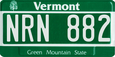 VT license plate NRN882