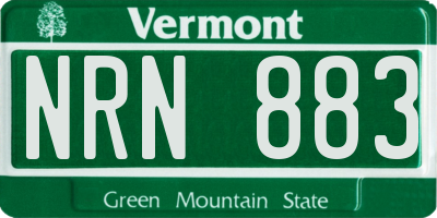 VT license plate NRN883
