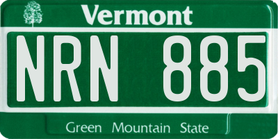 VT license plate NRN885