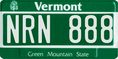 VT license plate NRN888