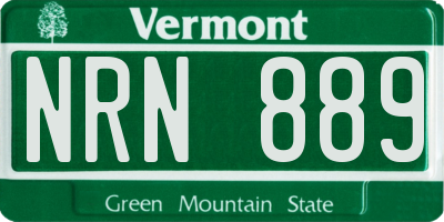 VT license plate NRN889