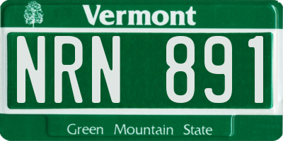VT license plate NRN891
