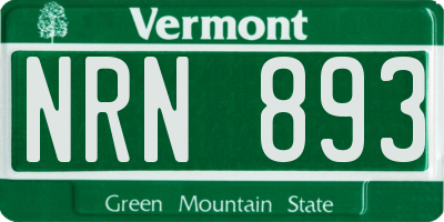 VT license plate NRN893