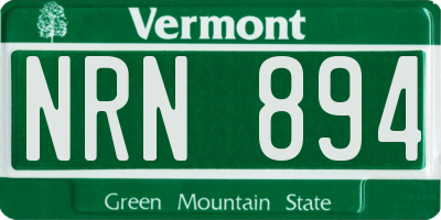 VT license plate NRN894