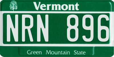 VT license plate NRN896