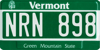 VT license plate NRN898